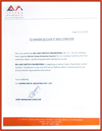 Appreciation letter