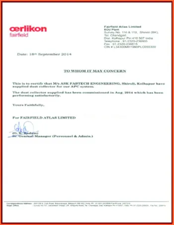 Appreciation letter